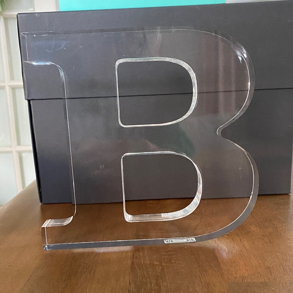Lucite Clear Acrylic Monogram Letter B Decor